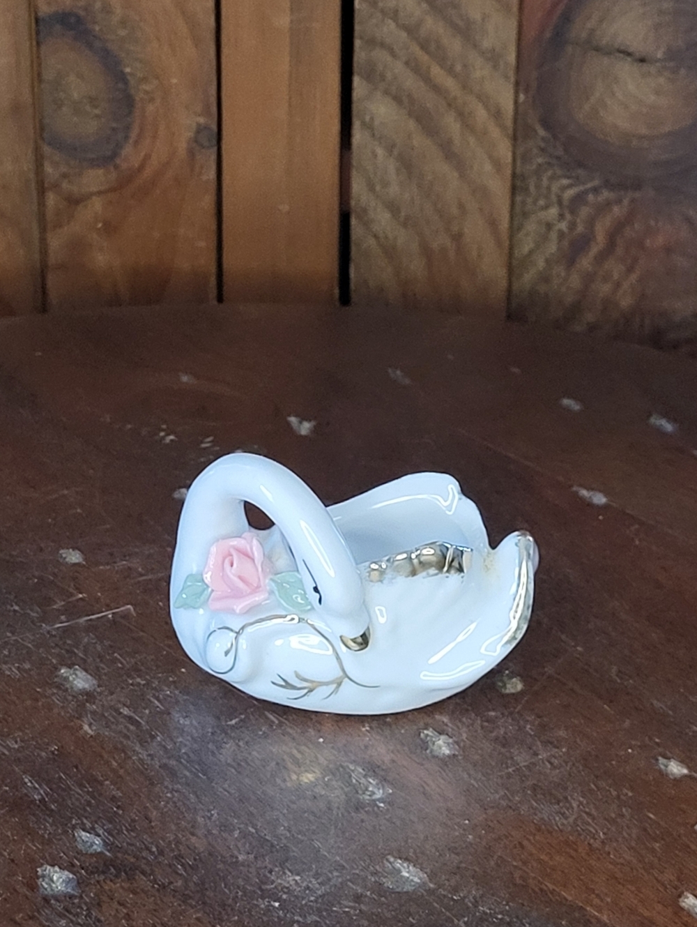 Swan Floral Basket Dish